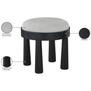  Manufacturer Color_Grey -- Larea Grey Linen Textured Fabric Upholstered Ottoman IMAGE 7