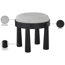  Meridian Larea Grey Linen Textured Fabric Upholstered Ottoman IMAGE 7