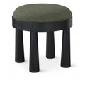  Manufacturer Color_Olive -- Larea Olive Linen Textured Fabric Upholstered Ottoman IMAGE 1