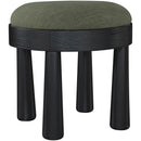  Manufacturer Color_Olive -- Larea Olive Linen Textured Fabric Upholstered Ottoman IMAGE 3