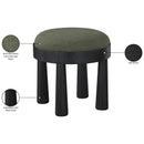  Manufacturer Color_Olive -- Larea Olive Linen Textured Fabric Upholstered Ottoman IMAGE 7