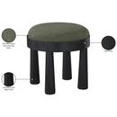  Meridian Larea Olive Linen Textured Fabric Upholstered Ottoman IMAGE 7