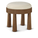  Manufacturer Color_Cream -- Larea Cream Linen Textured Fabric Upholstered Ottoman IMAGE 1