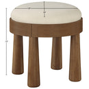  Manufacturer Color_Cream -- Larea Cream Linen Textured Fabric Upholstered Ottoman IMAGE 6