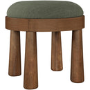  Manufacturer Color_Olive -- Larea Olive Linen Textured Fabric Upholstered Ottoman IMAGE 3