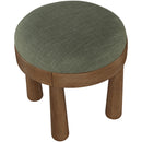  Manufacturer Color_Olive -- Larea Olive Linen Textured Fabric Upholstered Ottoman IMAGE 4