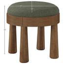  Manufacturer Color_Olive -- Larea Olive Linen Textured Fabric Upholstered Ottoman IMAGE 6