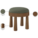  Manufacturer Color_Olive -- Larea Olive Linen Textured Fabric Upholstered Ottoman IMAGE 7