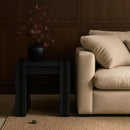  Meridian Stanton Black Oak Veneer And Solid Wood End Table IMAGE 2