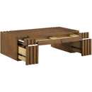  Meridian Stanton Brown Oak Veneer And Solid Wood Coffee Table IMAGE 6