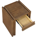  Meridian Stanton Brown Oak Veneer And Solid Wood End Table IMAGE 10
