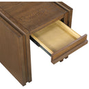  Meridian Stanton Brown Oak Veneer And Solid Wood End Table IMAGE 11