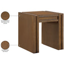  Meridian Stanton Brown Oak Veneer And Solid Wood End Table IMAGE 14
