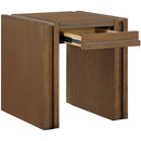  Meridian Stanton Brown Oak Veneer And Solid Wood End Table IMAGE 6