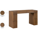  Meridian Stanton Brown Oak Veneer And Solid Wood Console Table IMAGE 14