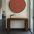  Meridian Stanton Brown Oak Veneer And Solid Wood Console Table IMAGE 2