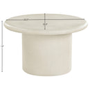  Meridian Emara Cream Concrete And Fiberglass Indoor / Outdoor Coffee Table IMAGE 5