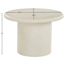  Meridian Emara Cream Concrete And Fiberglass Indoor / Outdoor Coffee Table IMAGE 5