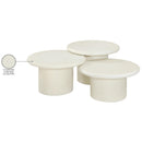  Meridian Emara Cream Concrete And Fiberglass 3 pc Indoor / Outdoor Coffee Table IMAGE 10