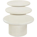  Meridian Emara Cream Concrete And Fiberglass 3 pc Indoor / Outdoor Coffee Table IMAGE 5