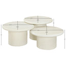  Meridian Emara Cream Concrete And Fiberglass 3 pc Indoor / Outdoor Coffee Table IMAGE 9