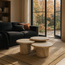  Meridian Emara Natural Concrete And Fiberglass 3 pc Indoor / Outdoor Coffee Table IMAGE 2