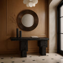  Meridian Anzio Black Oak Veneer And Solid Wood Console Table IMAGE 2