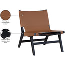  Meridian Rawlins Cognac Vegan Leather Upholstered Accent Chair IMAGE 10