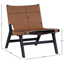  Meridian Rawlins Cognac Vegan Leather Upholstered Accent Chair IMAGE 9