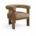  Meridian Arienzo Beige Velvet Performance Fabric Upholstered Accent Chair IMAGE 1