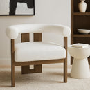  Manufacturer Color_Cream -- Arienzo Cream Velvet Performance Fabric Upholstered Accent Chair IMAGE 2