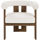  Meridian Arienzo Cream Velvet Performance Fabric Upholstered Accent Chair IMAGE 3