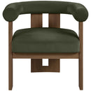  Meridian Arienzo Green Velvet Performance Fabric Upholstered Accent Chair IMAGE 3