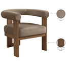  Manufacturer Color_Taupe -- Arienzo Taupe Velvet Performance Fabric Upholstered Accent Chair IMAGE 10
