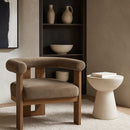  Manufacturer Color_Taupe -- Arienzo Taupe Velvet Performance Fabric Upholstered Accent Chair IMAGE 2