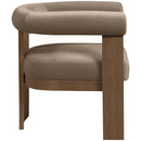  Meridian Arienzo Taupe Velvet Performance Fabric Upholstered Accent Chair IMAGE 4