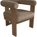  Manufacturer Color_Taupe -- Arienzo Taupe Velvet Performance Fabric Upholstered Accent Chair IMAGE 6