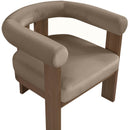  Manufacturer Color_Taupe -- Arienzo Taupe Velvet Performance Fabric Upholstered Accent Chair IMAGE 7
