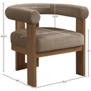  Meridian Arienzo Taupe Velvet Performance Fabric Upholstered Accent Chair IMAGE 9