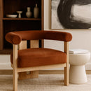  Manufacturer Color_Cognac -- Arienzo Cognac Velvet Performance Fabric Upholstered Accent Chair IMAGE 2