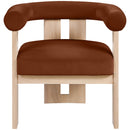  Manufacturer Color_Cognac -- Arienzo Cognac Velvet Performance Fabric Upholstered Accent Chair IMAGE 3