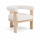  Manufacturer Color_Cream -- Arienzo Cream Velvet Performance Fabric Upholstered Accent Chair IMAGE 1