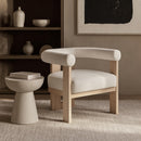  Meridian Arienzo Cream Velvet Performance Fabric Upholstered Accent Chair IMAGE 2
