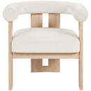  Manufacturer Color_Cream -- Arienzo Cream Velvet Performance Fabric Upholstered Accent Chair IMAGE 3