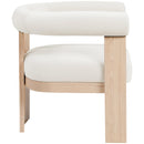  Meridian Arienzo Cream Velvet Performance Fabric Upholstered Accent Chair IMAGE 4