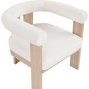  Meridian Arienzo Cream Velvet Performance Fabric Upholstered Accent Chair IMAGE 6