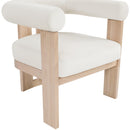  Meridian Arienzo Cream Velvet Performance Fabric Upholstered Accent Chair IMAGE 7