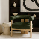  Manufacturer Color_Green -- Arienzo Green Velvet Performance Fabric Upholstered Accent Chair IMAGE 2