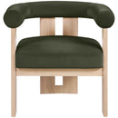  Meridian Arienzo Green Velvet Performance Fabric Upholstered Accent Chair IMAGE 3