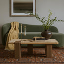  Meridian Ravenna Natural Genuine Travertine and Oak Wood Coffee Table IMAGE 2